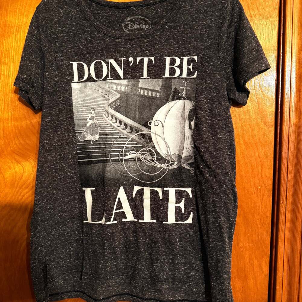 Cinderella DON'T BE LATE Short Sleeve Top Officially Licensed Disney T-shirt